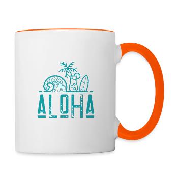 Aloha - Tasse zweifarbig - Weiß/Orange - Rechts