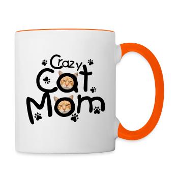 Crazy Cat Mom - Contrasting Mug - white/orange - Right