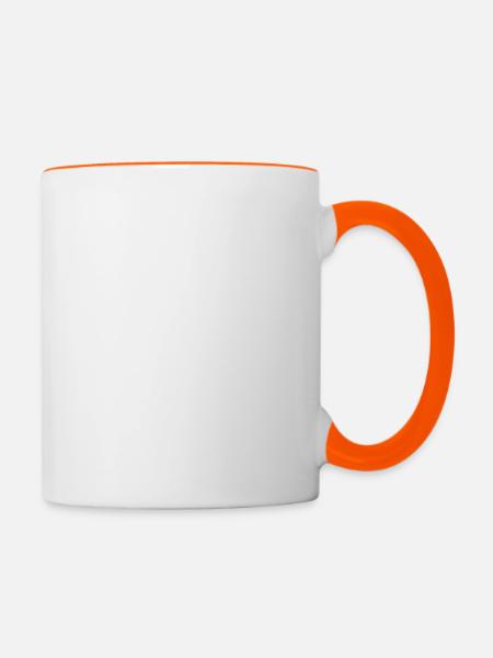 Fahrrad - Tasse zweifarbig - Weiß/Orange