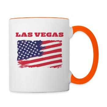Las Vegas USA - Mug contrasté - blanc/orange - Droite