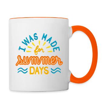I Was Made For Summer Days I - Contrasting Mug - white/orange - Right