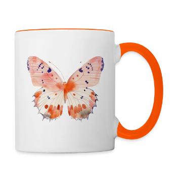 Papillon - Mug contrasté - blanc/orange - Droite