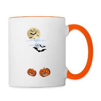 The night before Halloween - Contrasting Mug - white/orange - Right