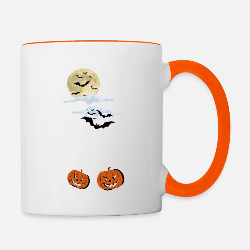 The night before Halloween - Contrasting Mug - white/orange