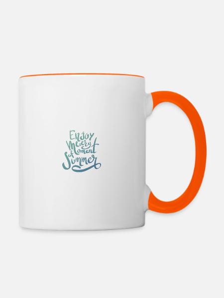Sommer - Tasse zweifarbig - Weiß/Orange