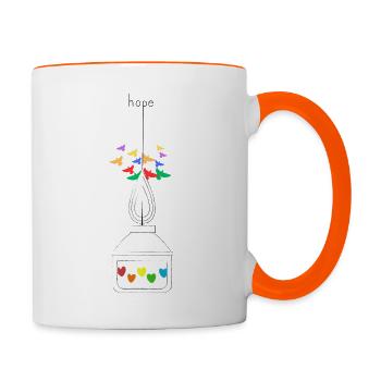 HOPE - Together strong - Tasse zweifarbig - Weiß/Orange - Rechts