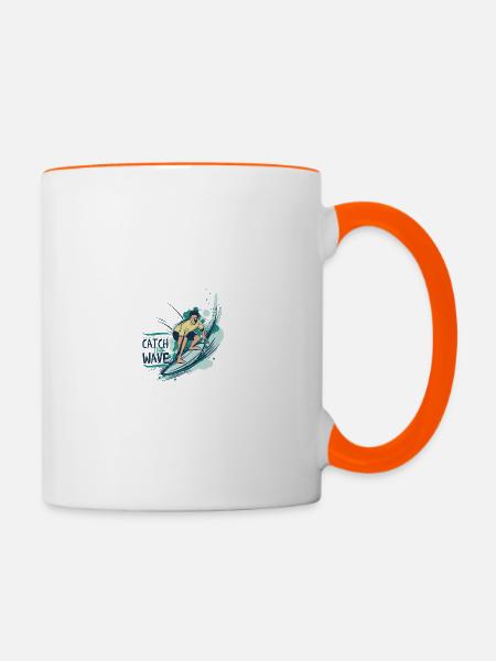 Wassersport - Tasse zweifarbig - Weiß/Orange