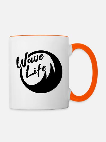 Surfing - Tasse zweifarbig - Weiß/Orange