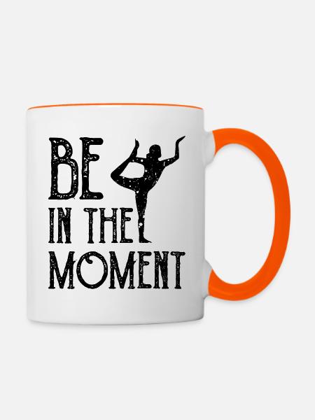 Yoga - Tasse zweifarbig - Weiß/Orange
