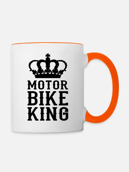 Motorrad - Tasse zweifarbig - Weiß/Orange