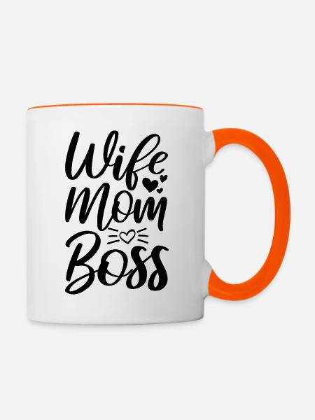 Mutter - Tasse zweifarbig - Weiß/Orange