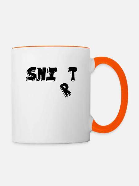 Shit shirt - Tasse zweifarbig - Weiß/Orange