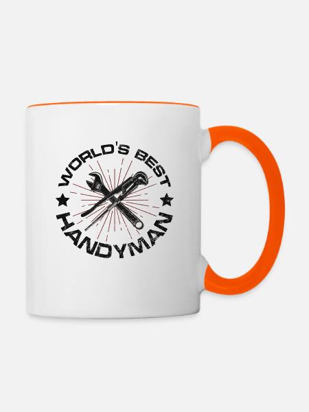 Bester Heimwerker - Tasse zweifarbig - Weiß/Orange