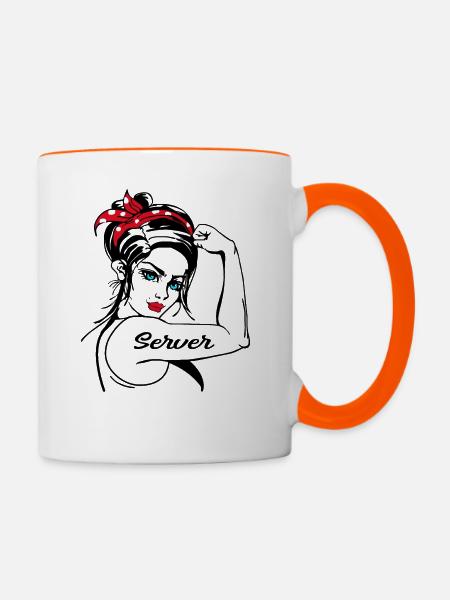 Server Rosie The Riveter - Tasse zweifarbig - Weiß/Orange