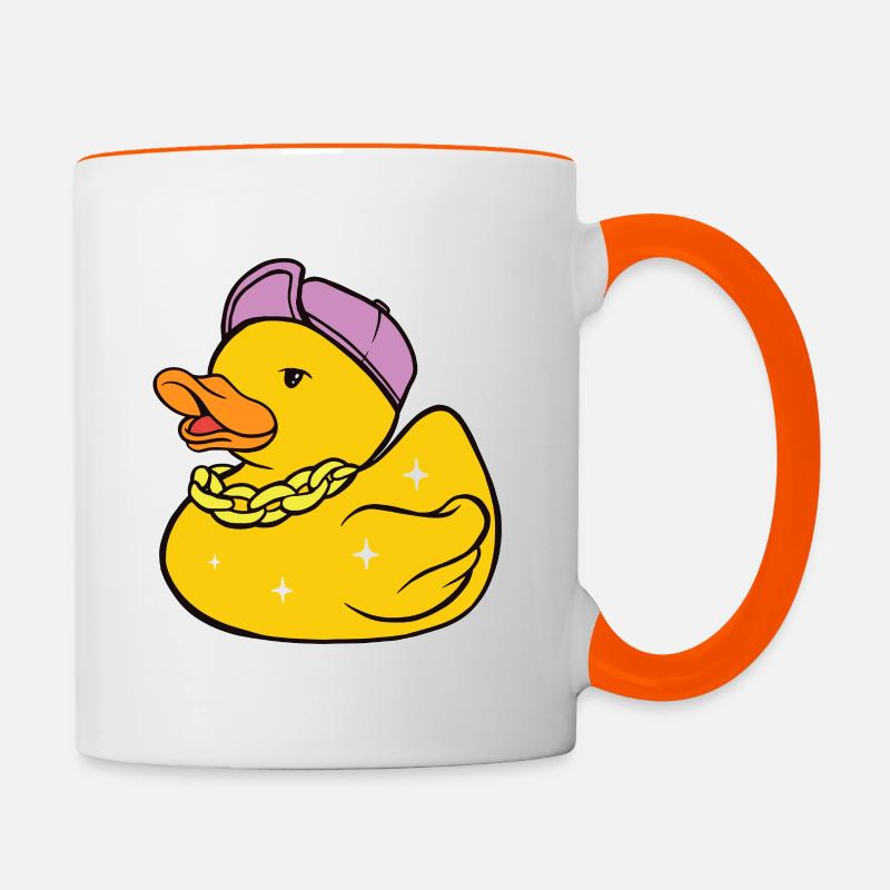 Un gangster, un petit bandit, un voleur cool. - Mug contrasté - blanc/orange