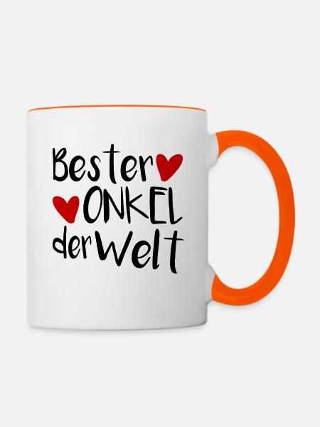 Bester Onkel - Tasse zweifarbig - Weiß/Orange