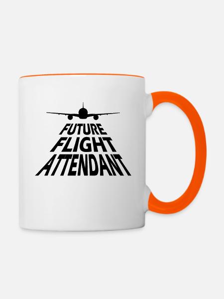 Future stewardess - Tasse zweifarbig - Weiß/Orange