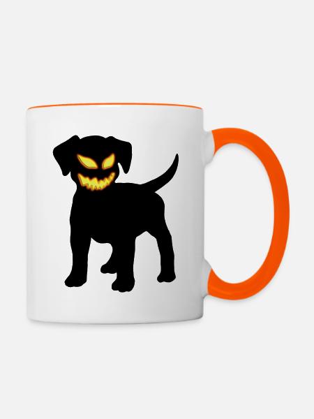 Halloween Hund OutfitHalloween Party - Tasse zweifarbig - Weiß/Orange