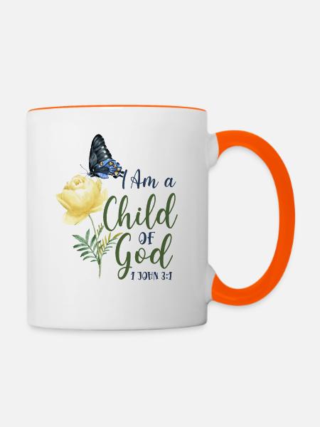 Christian Bible Verse Quote - Tasse zweifarbig - Weiß/Orange