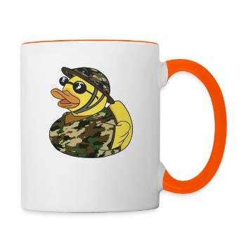 Nachwuchs Bootsmann Badeente Bundeswehr Soldat - Tasse zweifarbig - Weiß/Orange - Rechts