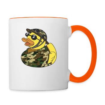 Bootsmann Anwärter Badeente Bundeswehr Soldat - Tasse zweifarbig - Weiß/Orange - Rechts