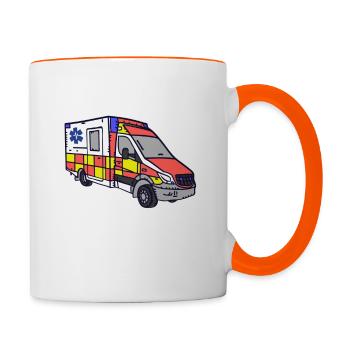 Statut 6 Ambulance Tatütata hors service - Mug contrasté - blanc/orange - Droite