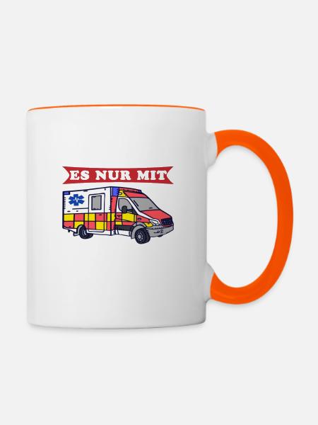 Rettungsdienst Mich nur mit RTW Sanitäterin - Tasse zweifarbig - Weiß/Orange