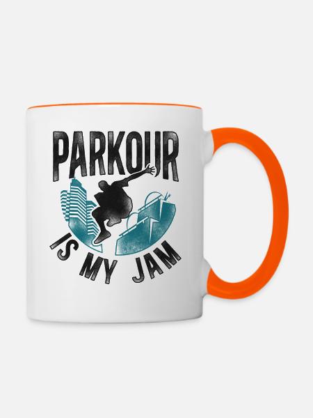 Parkour Free Running Traceur - Tasse zweifarbig - Weiß/Orange