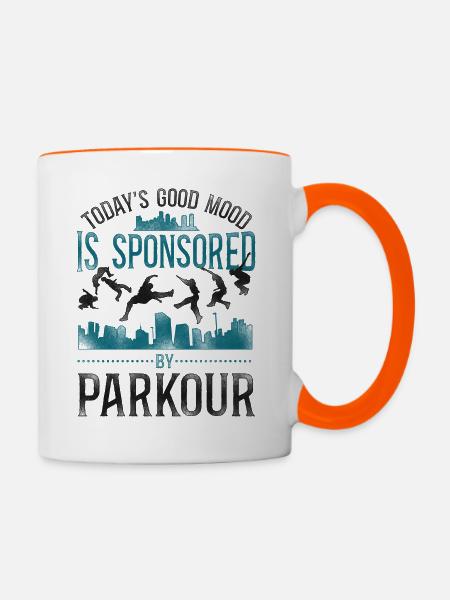 Parkour Free Running Traceur - Tasse zweifarbig - Weiß/Orange