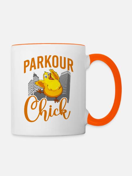 Parkour Free Running Traceur - Tasse zweifarbig - Weiß/Orange