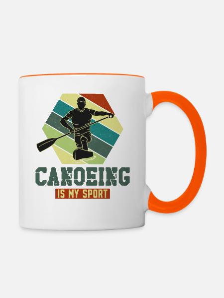 Canoe Canoeing Racing Canoe - Tasse zweifarbig - Weiß/Orange