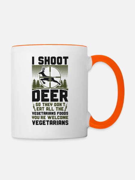Buck Deer Hunting Hunter - Tasse zweifarbig - Weiß/Orange