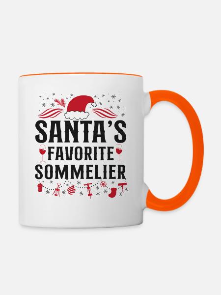 Sommelier Wine Drinking Tasting - Tasse zweifarbig - Weiß/Orange