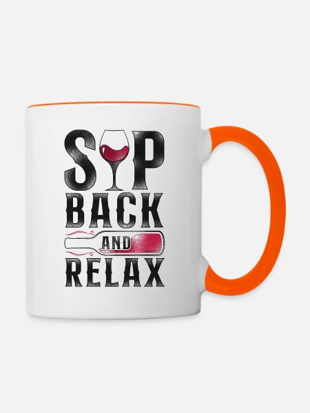 Sommelier Wine Drinking Tasting - Tasse zweifarbig - Weiß/Orange
