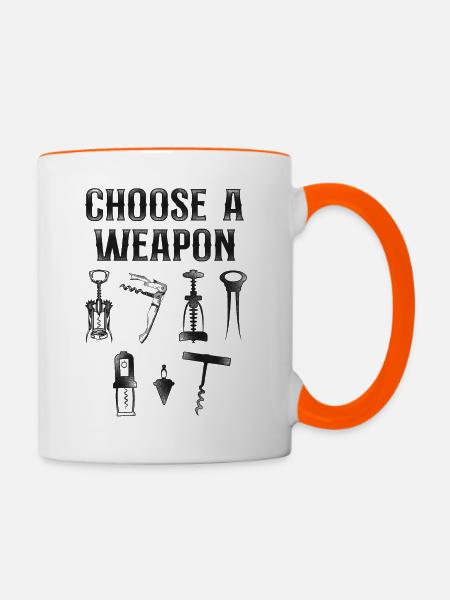 Sommelier Wine Drinking Tasting - Tasse zweifarbig - Weiß/Orange