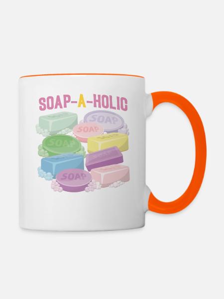 Soap Making Crafting Soap-A-Holic - Tasse zweifarbig - Weiß/Orange