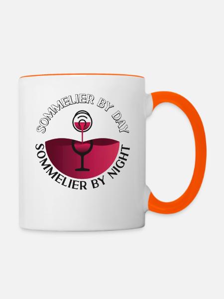 Sommelier Wine Drinking Tasting - Tasse zweifarbig - Weiß/Orange