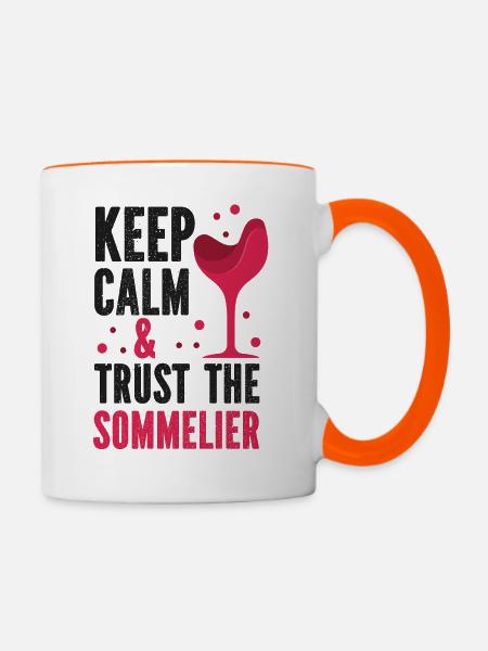 Sommelier Wine Drinking Tasting - Tasse zweifarbig - Weiß/Orange