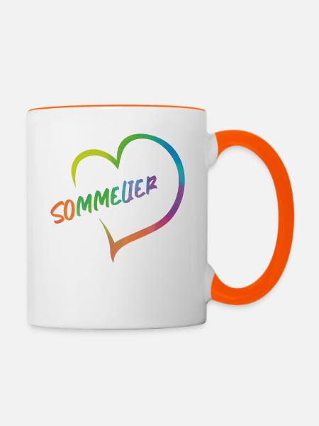 Sommelier Wine Drinking Tasting - Tasse zweifarbig - Weiß/Orange