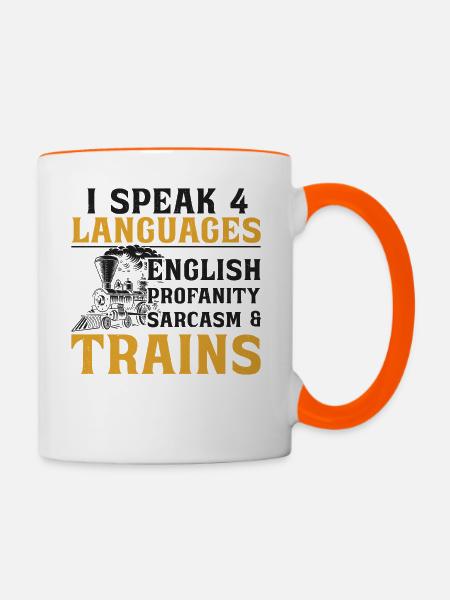 Steam Train Driver Trainspotting - Tasse zweifarbig - Weiß/Orange