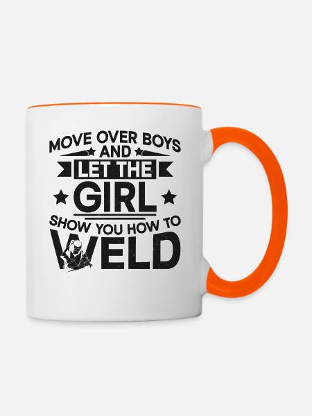 Welder Welding Female Welder - Tasse zweifarbig - Weiß/Orange