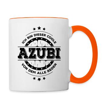 Azubi Kollegen Geburtstag Auszubildender Geschenk - Tasse zweifarbig - Weiß/Orange - Rechts