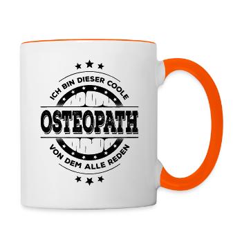 Osteopath Kollegen Geburtstag Osteopathie Geschenk - Tasse zweifarbig - Weiß/Orange - Rechts