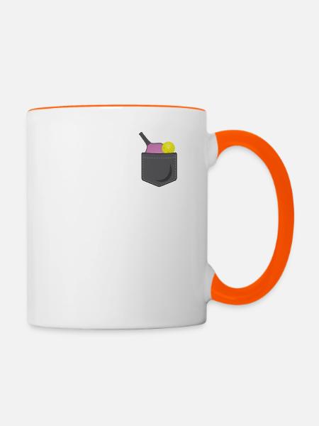 Pickleball Pocket - Tasse zweifarbig - Weiß/Orange
