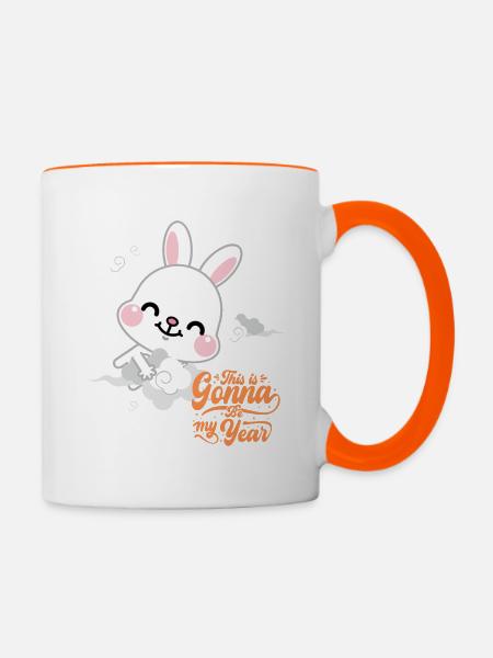 DAS WIRD MEIN JAHR SEIN - Tasse zweifarbig - Weiß/Orange