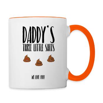 Lustiges Vatertag Geschenk zum Personalisieren - Tasse zweifarbig - Weiß/Orange - Rechts