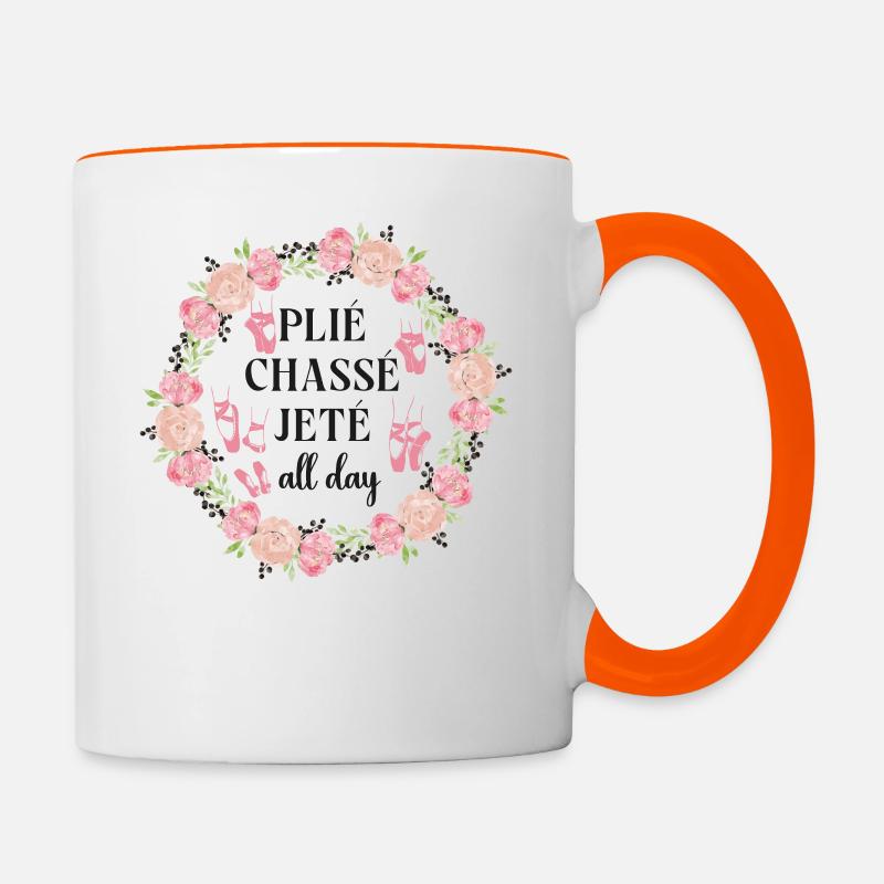 Ballet Danseuse Danse Ballerine - Mug contrasté - blanc/orange