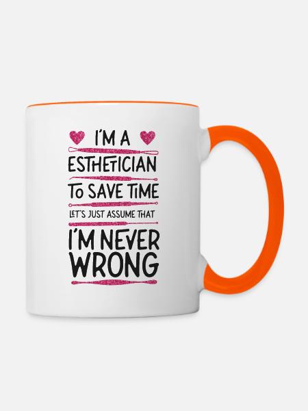 Cute Licensed Esthetician Skincare - Tasse zweifarbig - Weiß/Orange