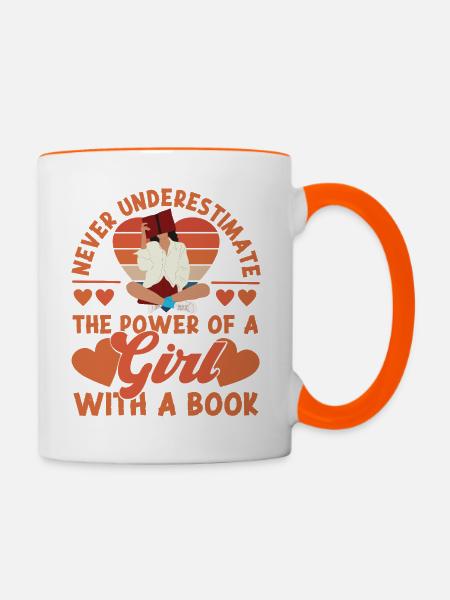 Feminist Retro Never Underestimate - Tasse zweifarbig - Weiß/Orange