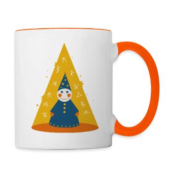 Niedlicher Zauberer - Tasse zweifarbig - Weiß/Orange - Rechts